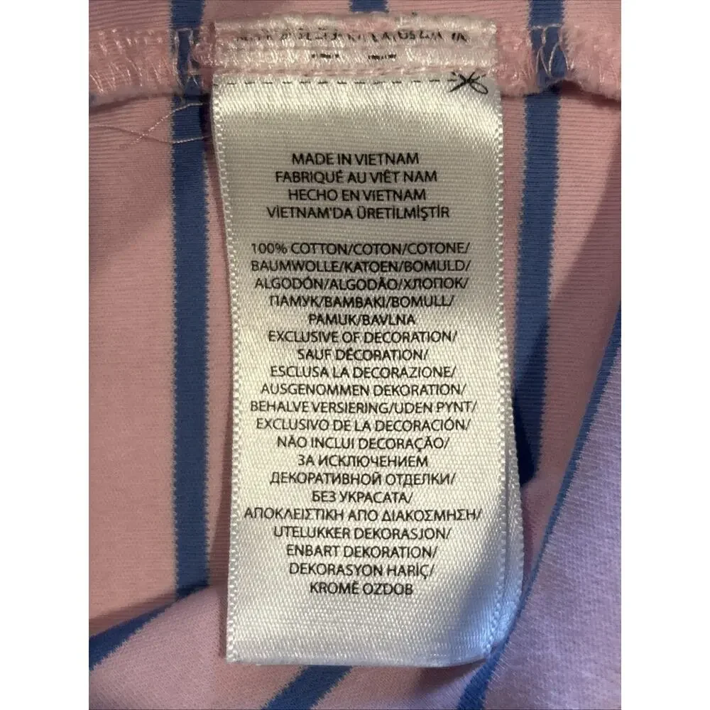 POLO Ralph Lauren Polo Shirt Size Large classic fit Pink blue Stripe color pony